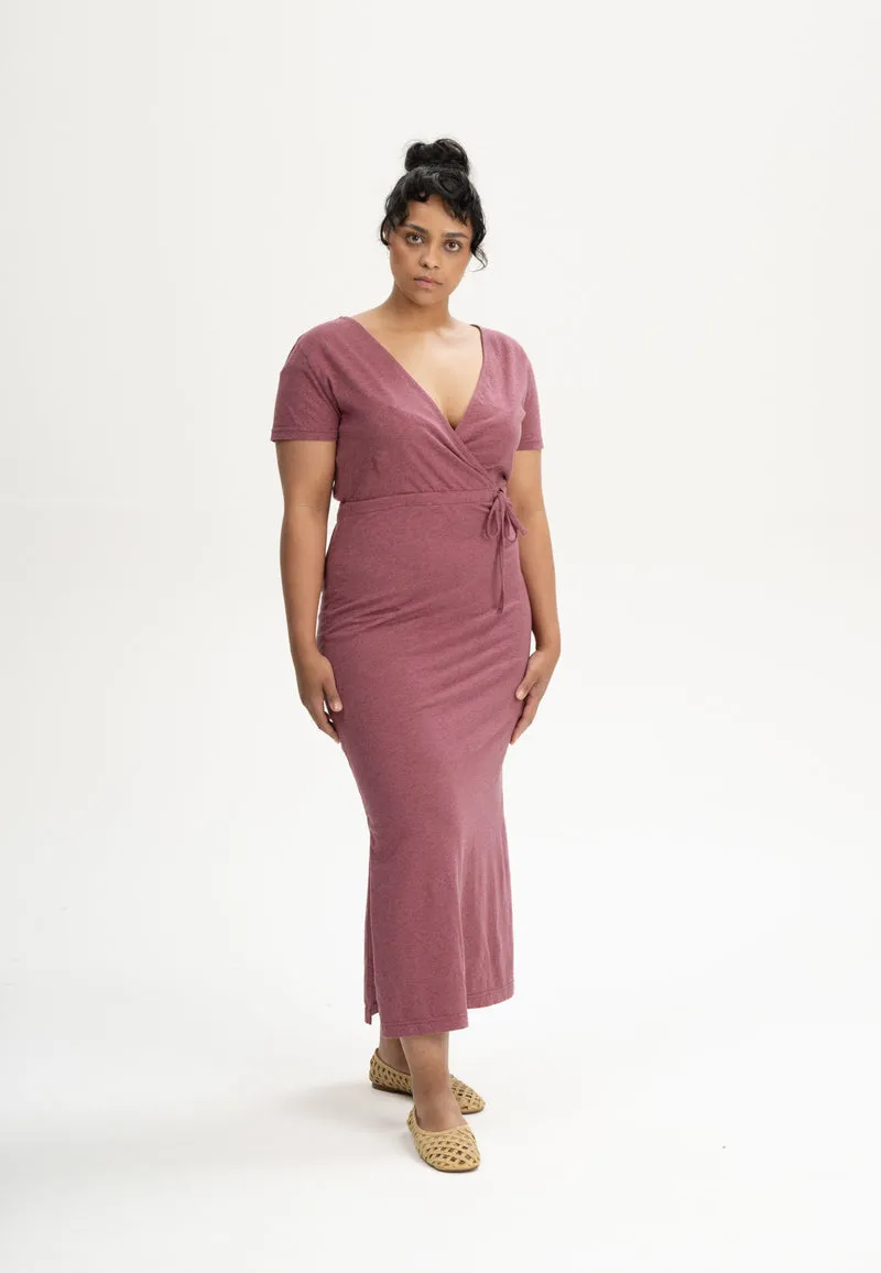 V-Neck Kleid lang Style SHREOSHI