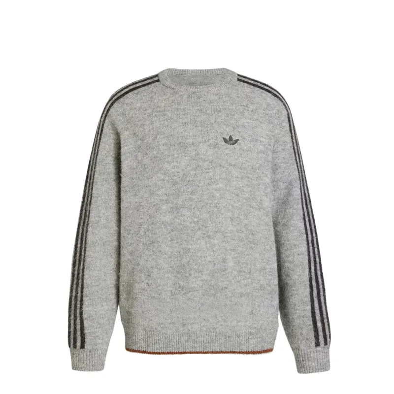Adidas 3-Stripes Fluffy Knit Crew Sweatshirt