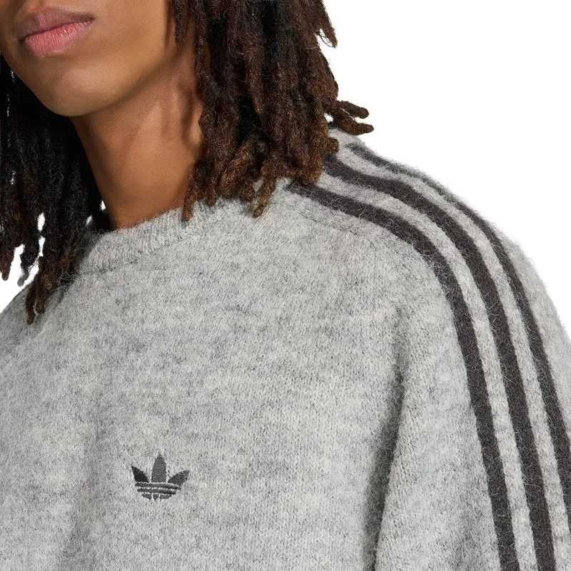 Adidas 3-Stripes Fluffy Knit Crew Sweatshirt
