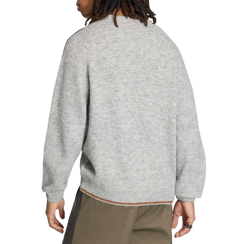 Adidas 3-Stripes Fluffy Knit Crew Sweatshirt
