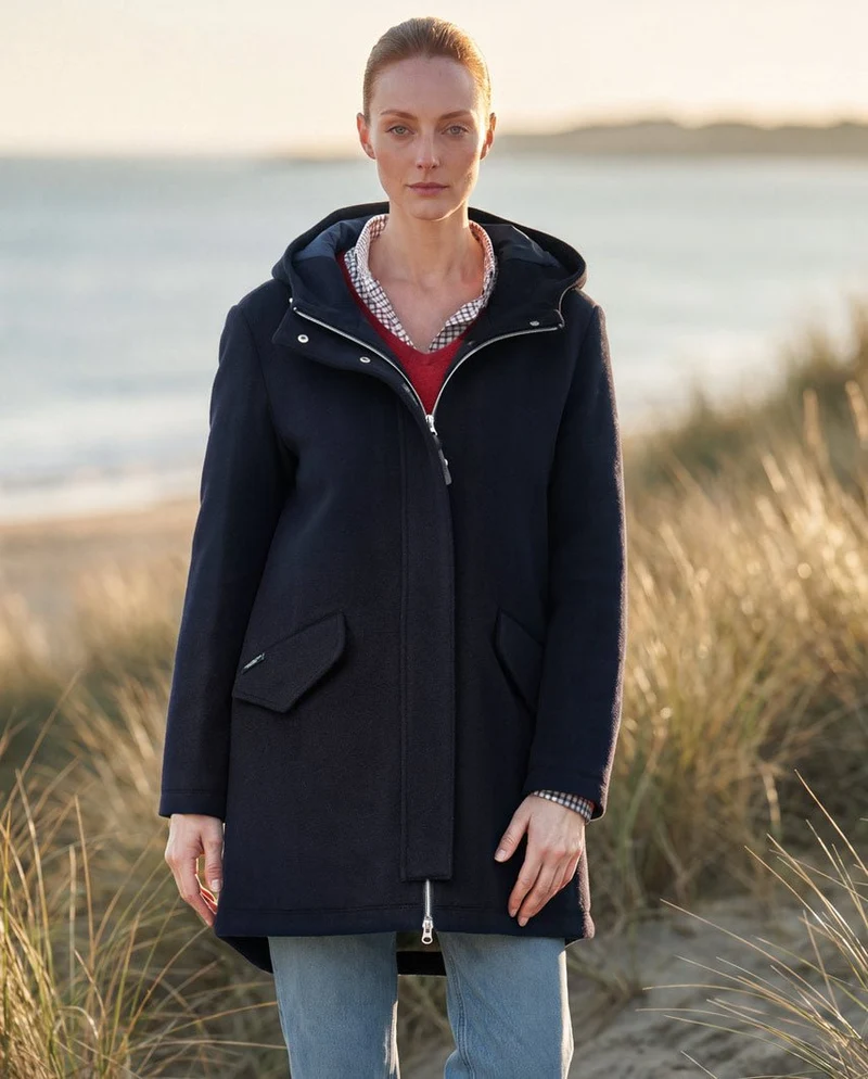 Damen-Parka „Liz Parka“ aus Woll-Kaschmir-Mix in Navy