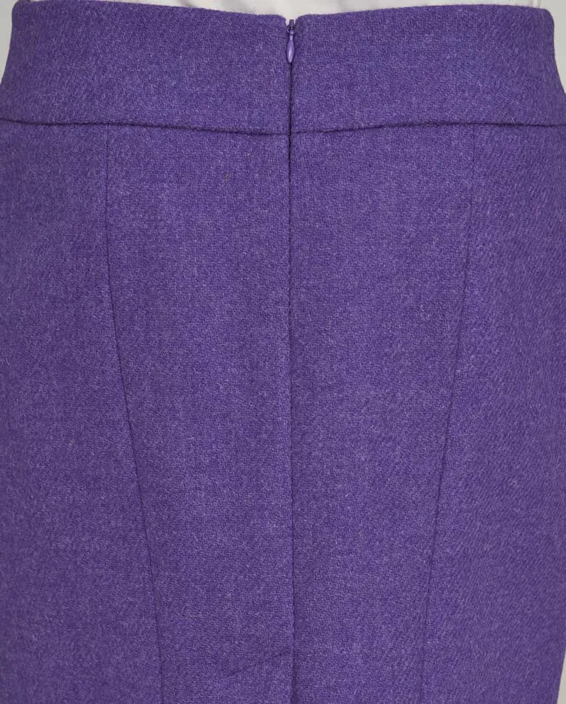 Bleistiftrock aus Harris Tweed in lavendel