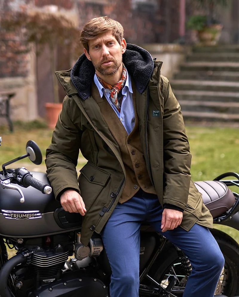 Herren Winter Parka "Byron" in oliv – abnehmbare Kapuze