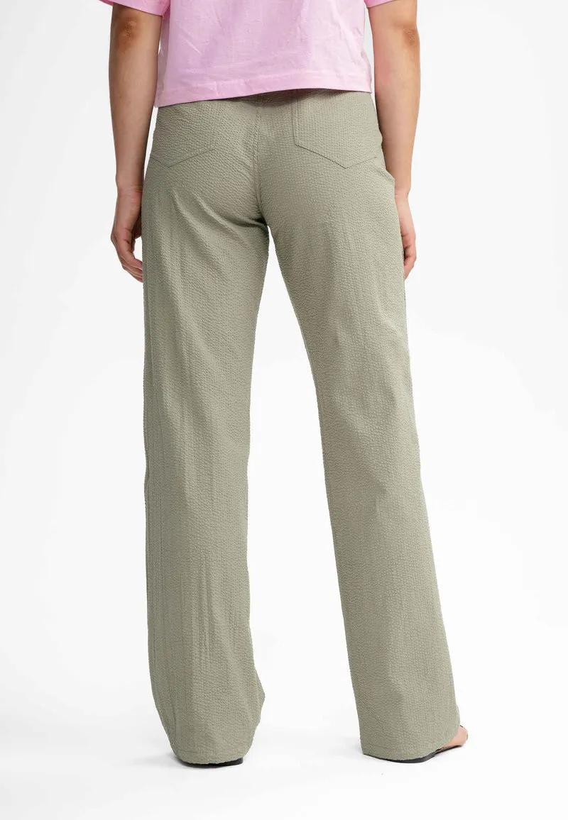 Seersucker Hose mit hohem Bund und weitem Bein Style PAULAMI