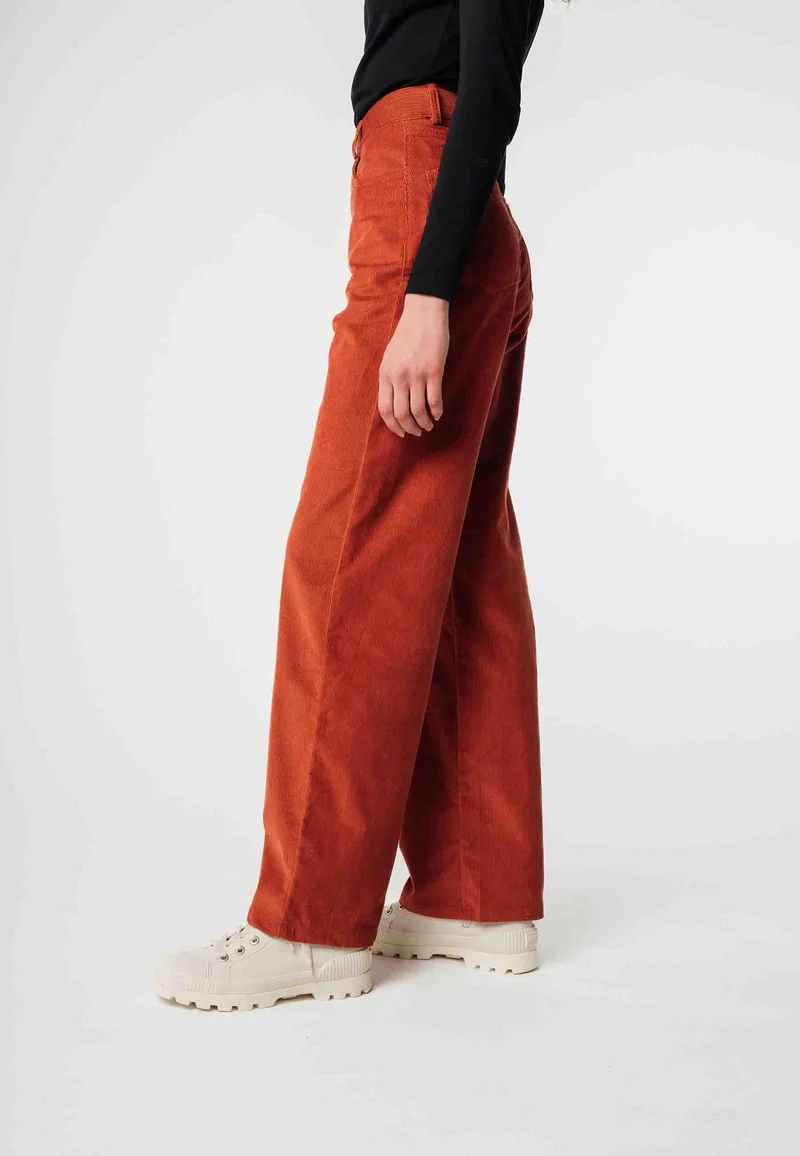 Cord Hose mit hohem Bund und weitem Bein Style OORJA