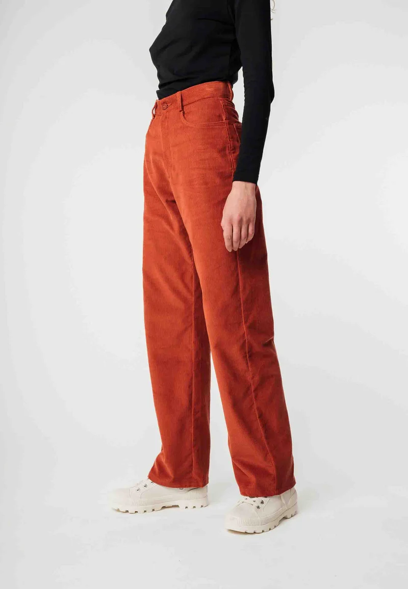 Cord Hose mit hohem Bund und weitem Bein Style OORJA