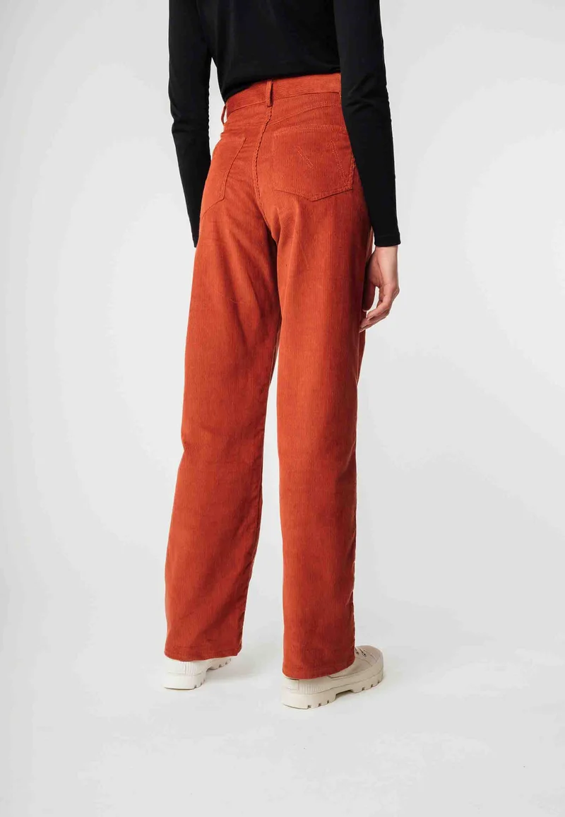 Cord Hose mit hohem Bund und weitem Bein Style OORJA