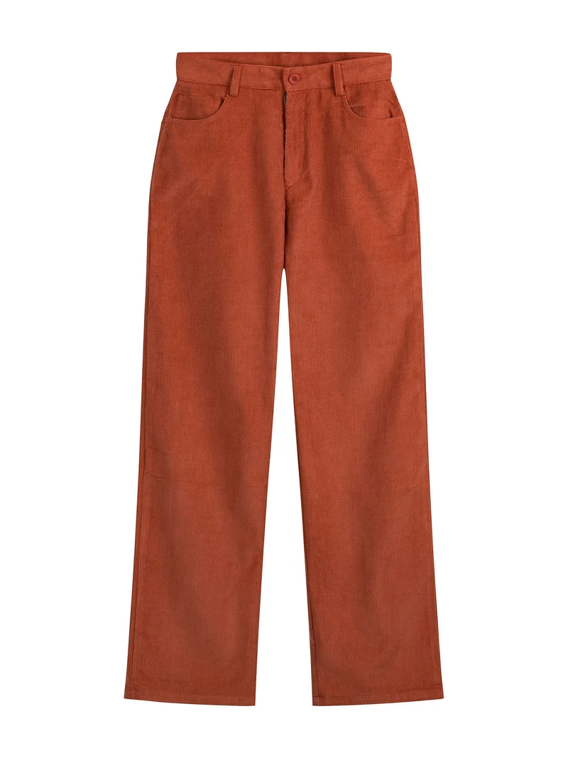 Cord Hose mit hohem Bund und weitem Bein Style OORJA