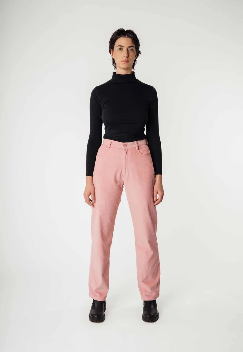 Cord Hose mit hohem Bund und weitem Bein Style OORJA