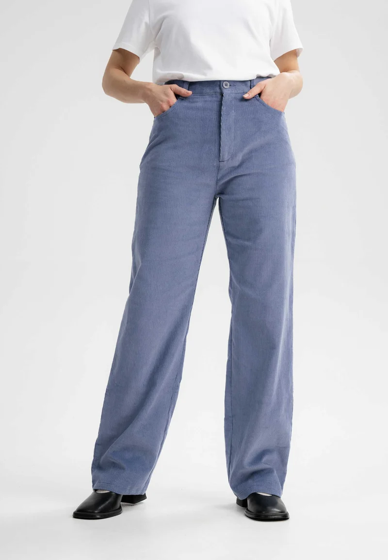 Cord Hose mit hohem Bund und weitem Bein Style OORJA