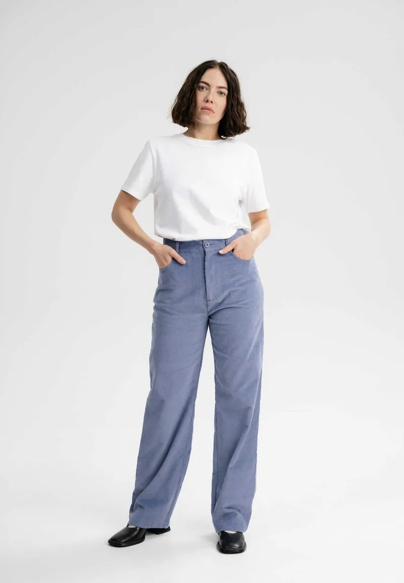 Cord Hose mit hohem Bund und weitem Bein Style OORJA