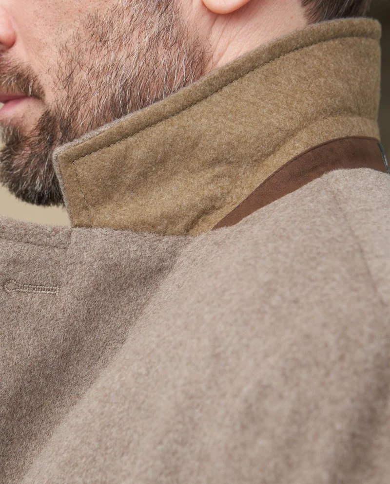 Herrenmantel "Howard" in taupe aus Woll-Kaschmirmix