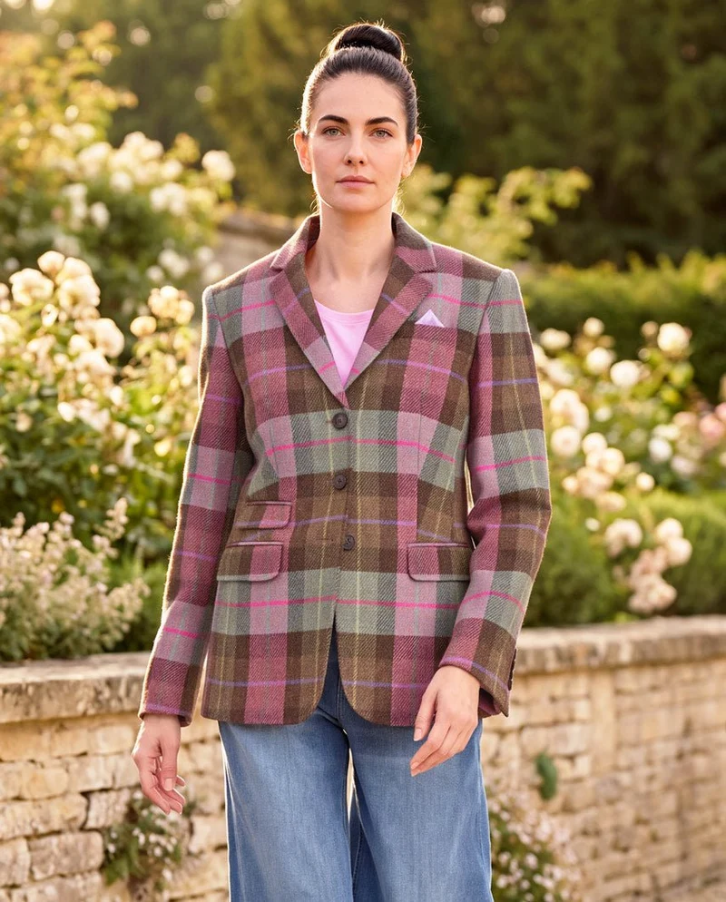 Harris Tweed Blazer "Carola" in Tartan Check
