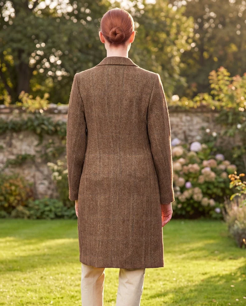 Harris Tweed Damenmantel "Emilia" in Herringbone Check