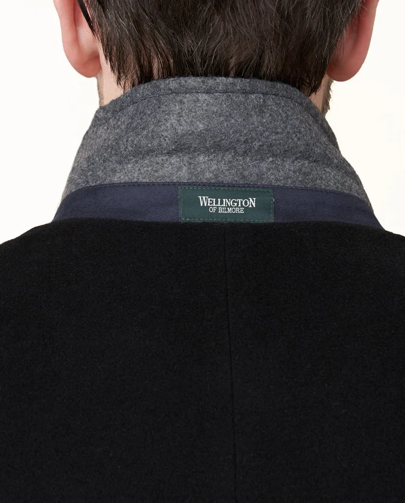 Herrenmantel "Howard" in black aus Woll-Kaschmirmix