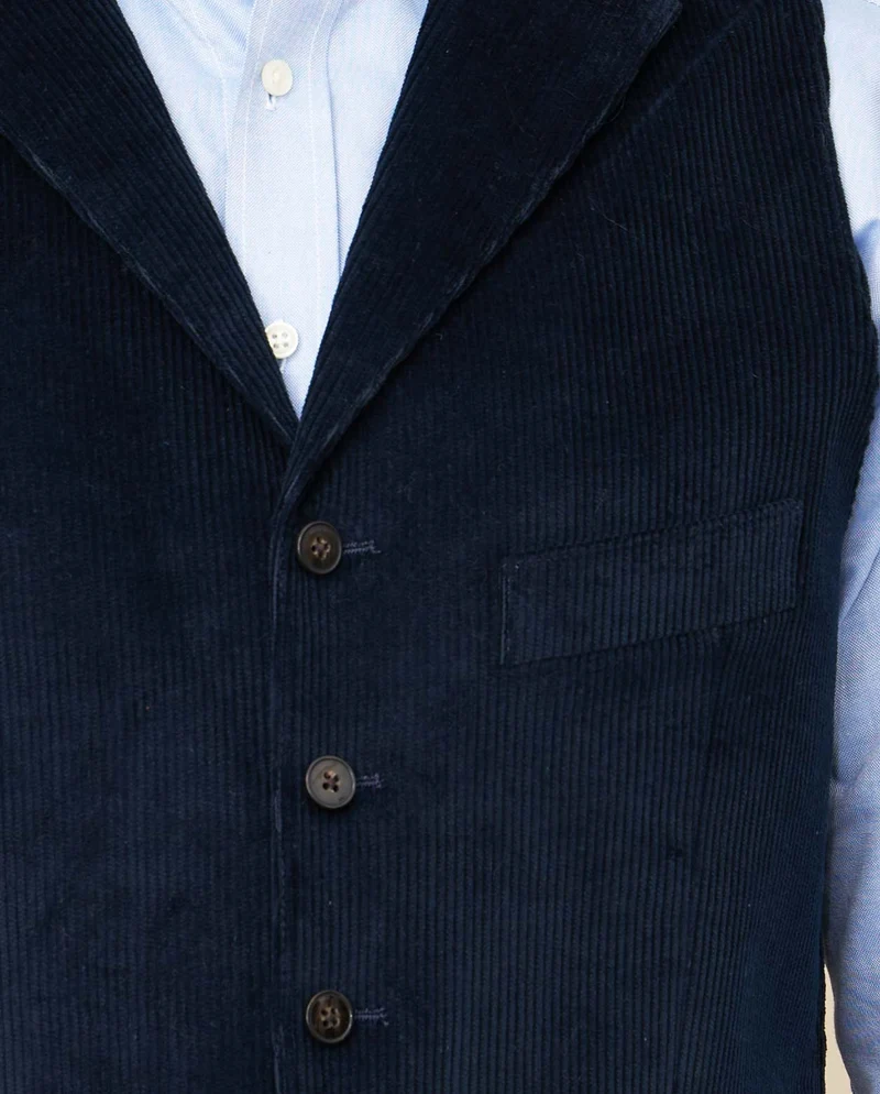 Herren Cord Weste "Wales" in navy