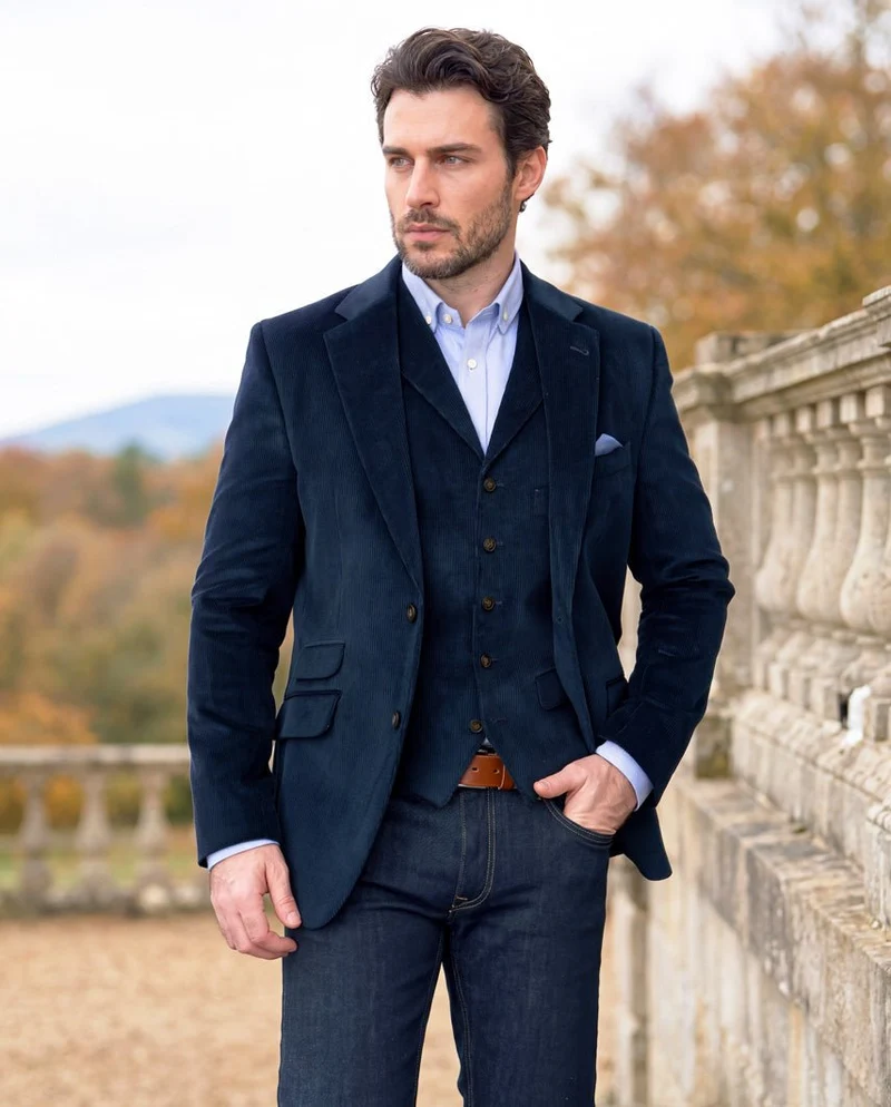 Herren Cord Sakko "London" in navy