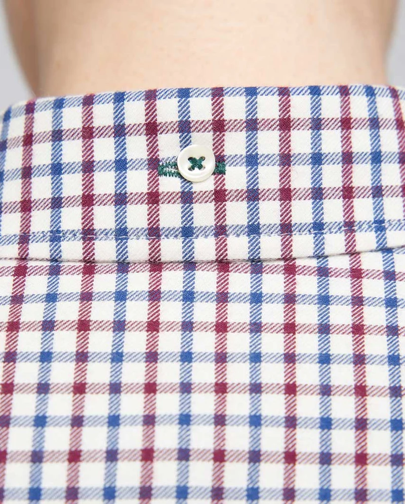 Button-Down Damenbluse "Stella" in vine blue check