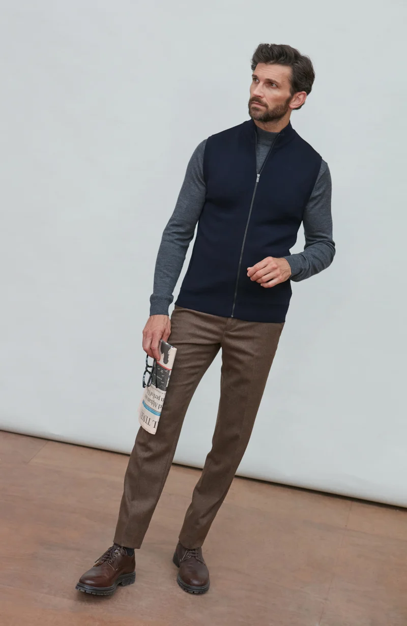 Mens Extra Fine Merino Wool Gilet