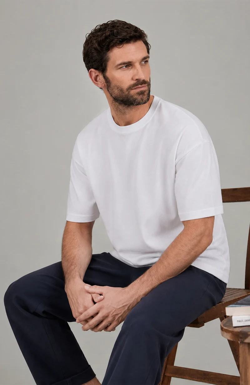 Mens Lightweight Cotton Oversized Knitted T-Shirt