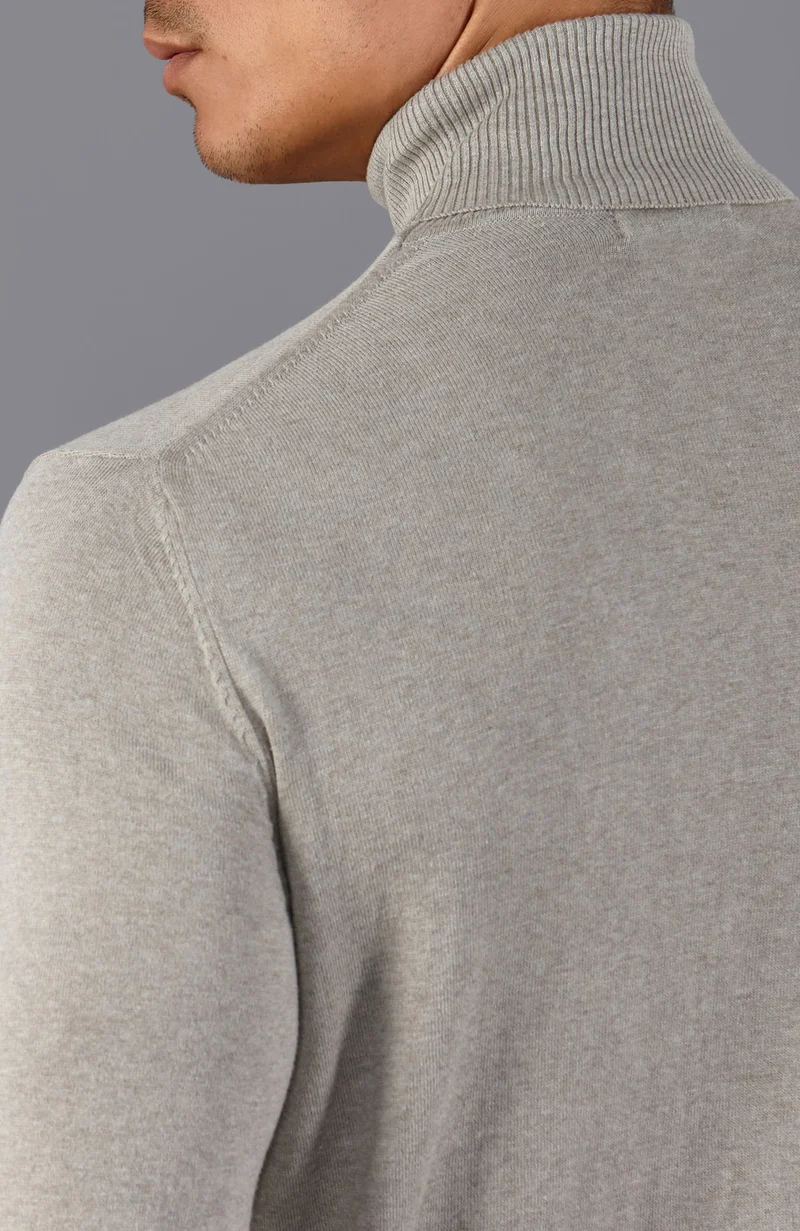 Rollkragenpullover für Herren aus 100 % ultrafeiner Baumwolle