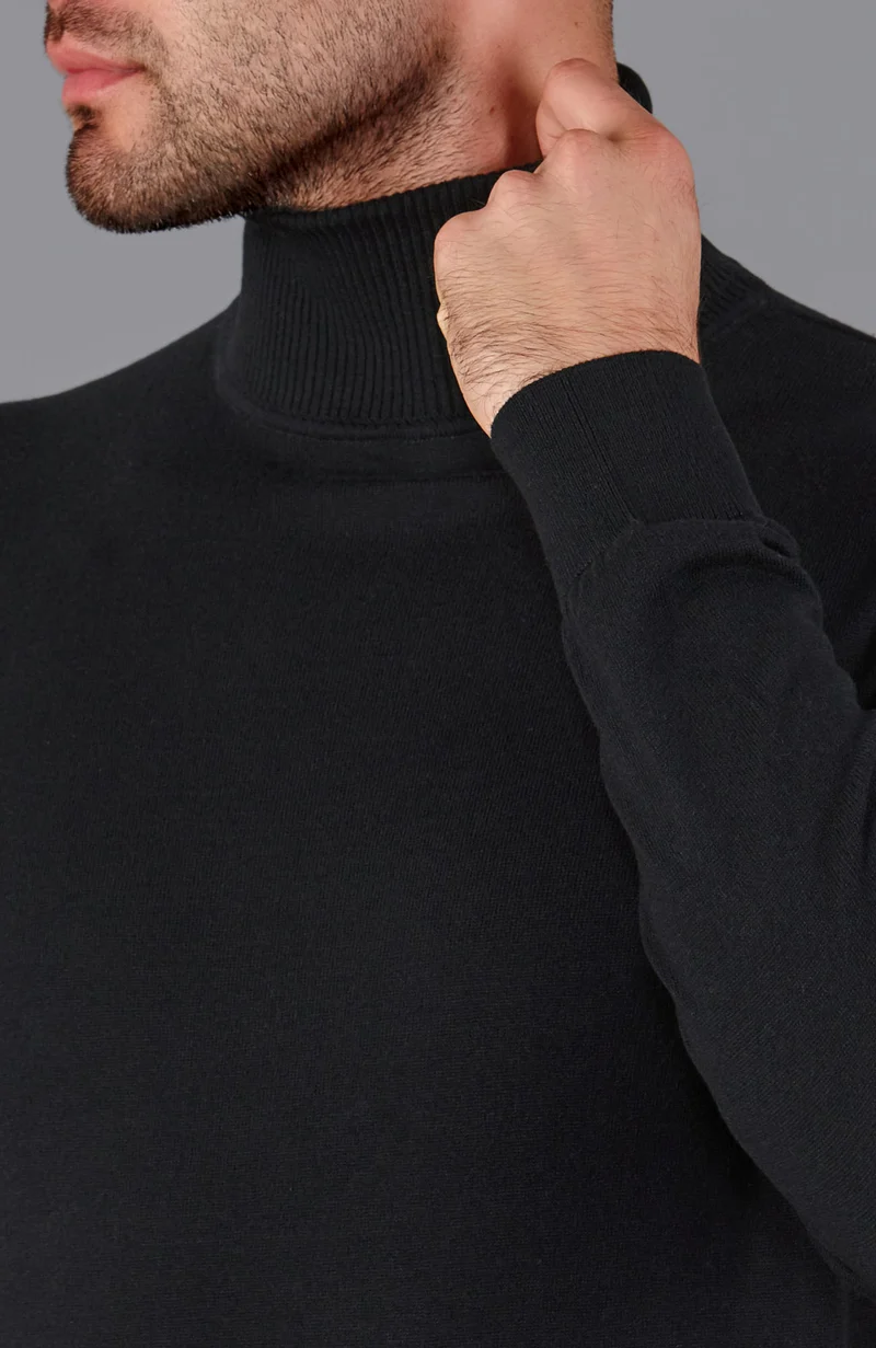 Rollkragenpullover für Herren aus 100 % ultrafeiner Baumwolle