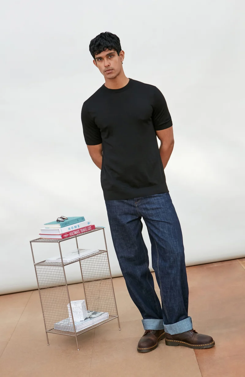 Mens Ultra Fine Cotton Short Sleeve Jumper