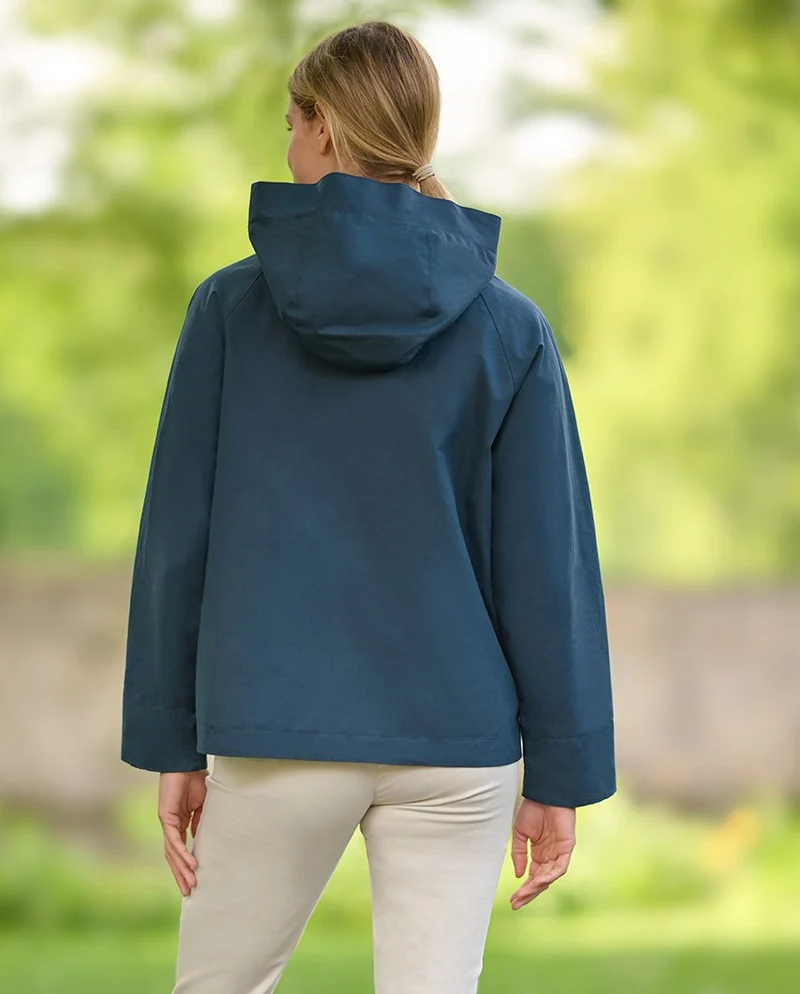 Kurzer Damen Wachsparka "Zita" in navy
