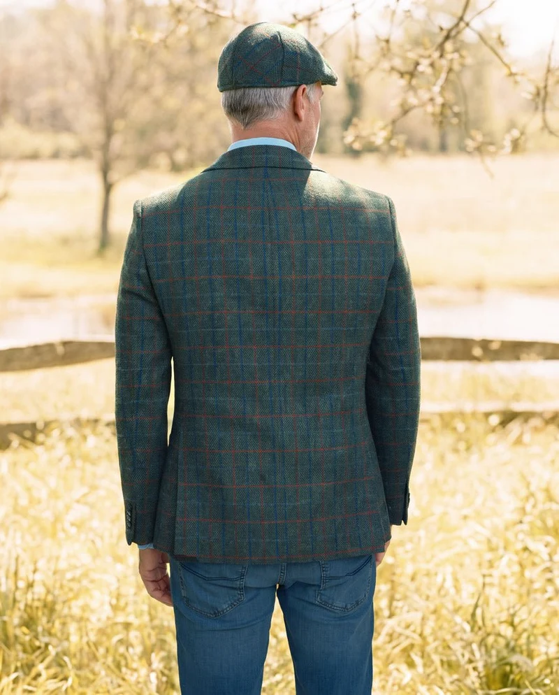 Harris Tweed Sakko "London" in royal green Tweed