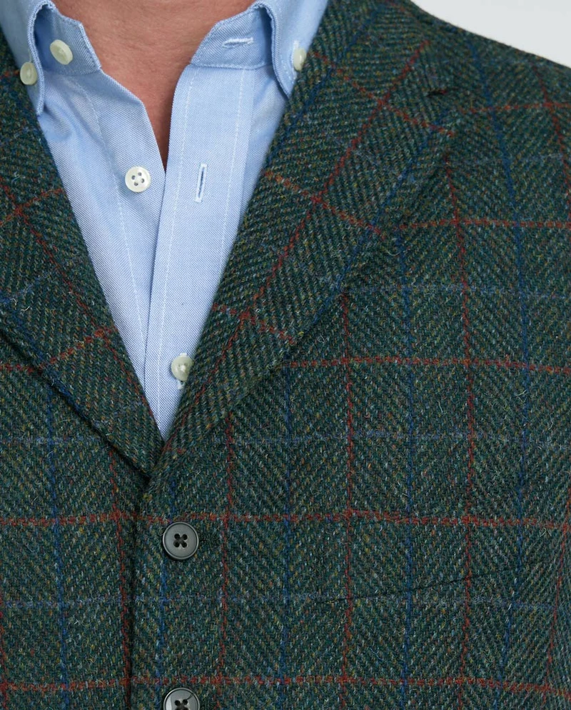 Harris Tweed Weste "Wales" in royal green Tweed