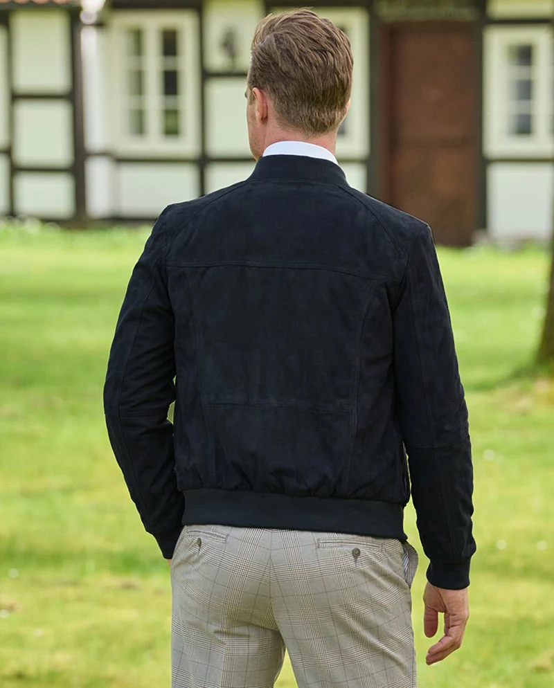 Leder Blouson "Winston III" für Herren in navy
