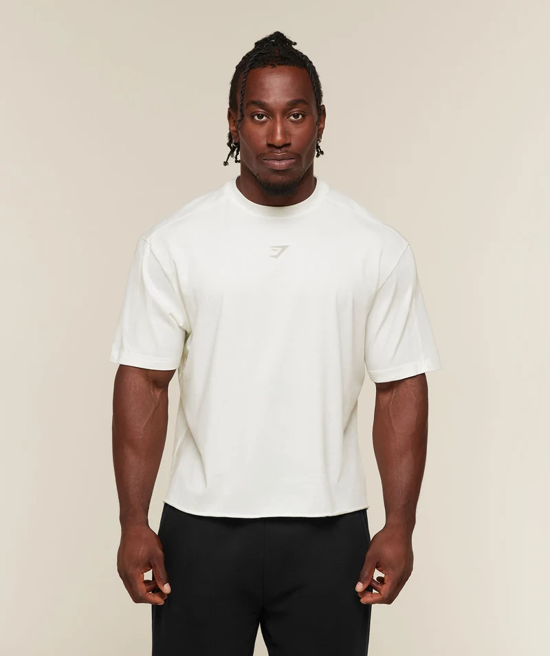 Gymshark Power Washed Oversized T-Shirt - Soft White/Wash