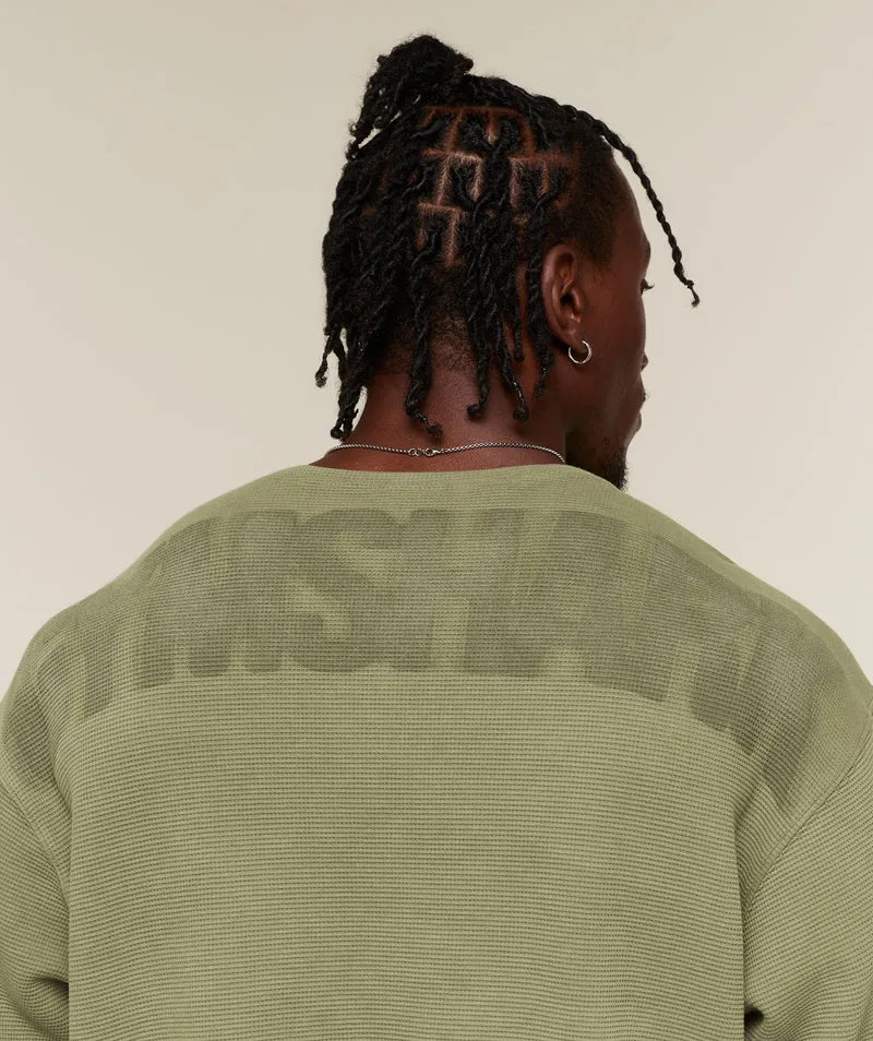 Gymshark Power Washed Henley - Grounded Green/Wash
