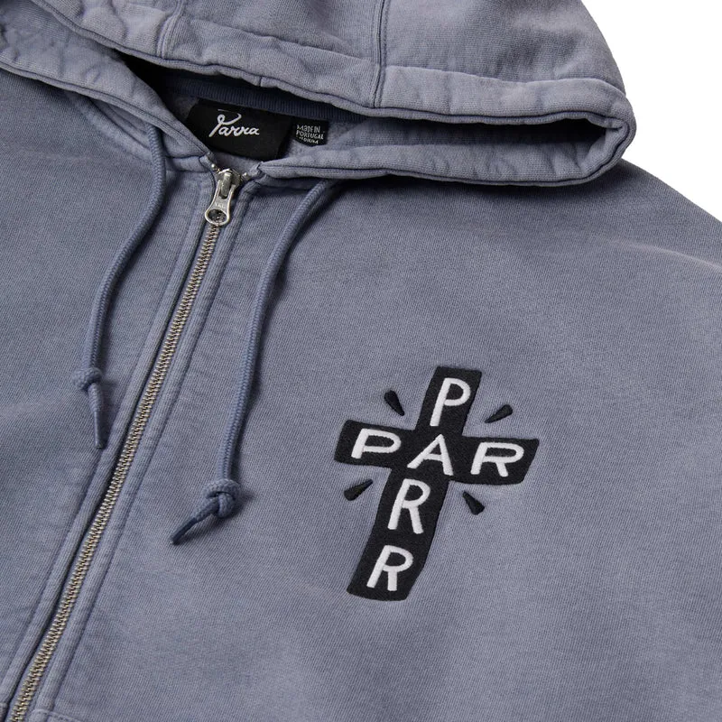By Parra A Cross To Bear Zip Hooded Sweatshirt