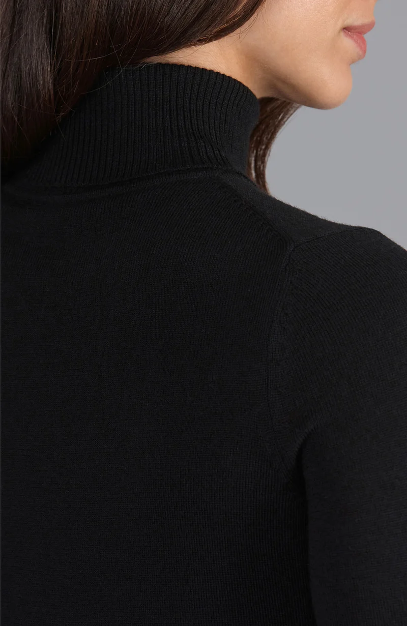 Rollkragenpullover aus reiner extrafeiner Merinowolle für Damen