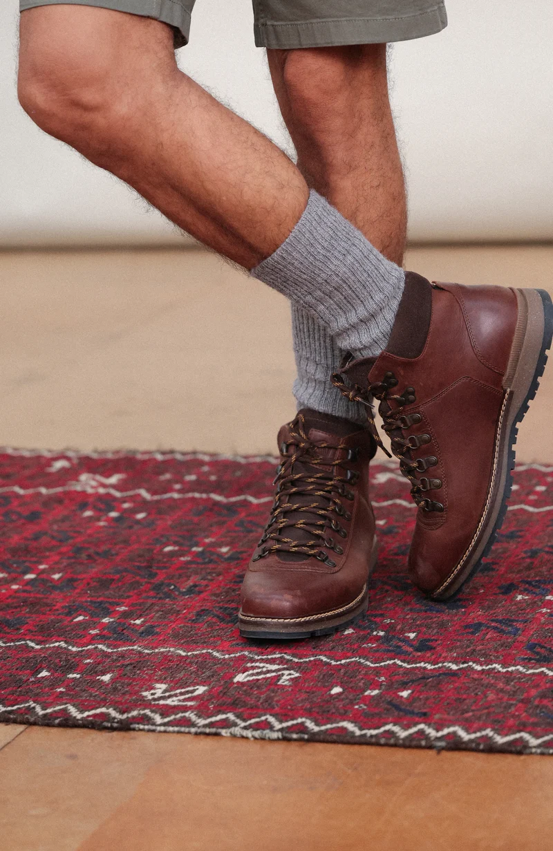 Wandersocken mit Alpaka-Kissensohle
