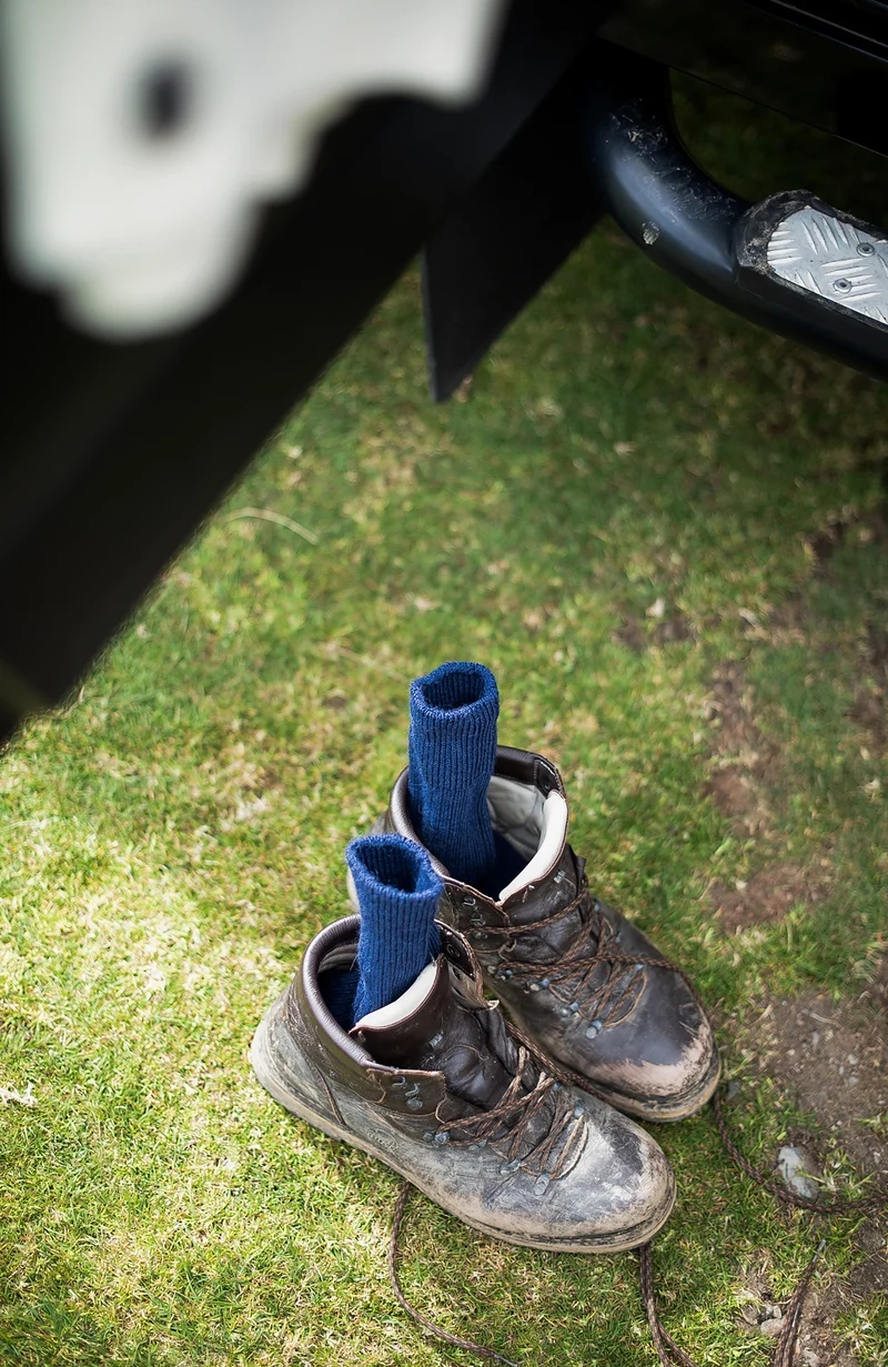 Wandersocken mit Alpaka-Kissensohle