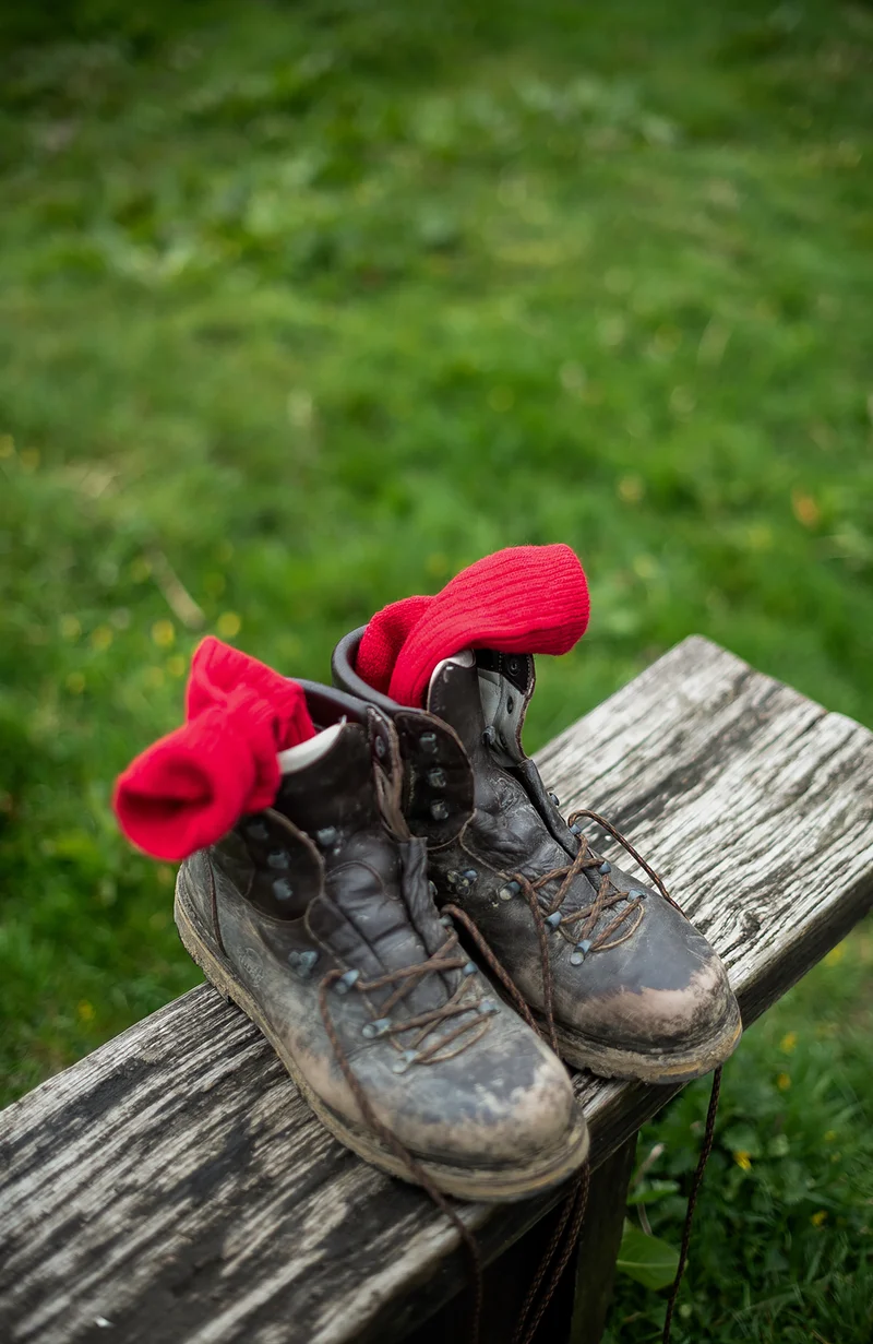 Wandersocken mit Alpaka-Kissensohle
