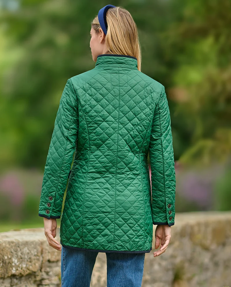 leichter Steppmantel "Grace" in racing green