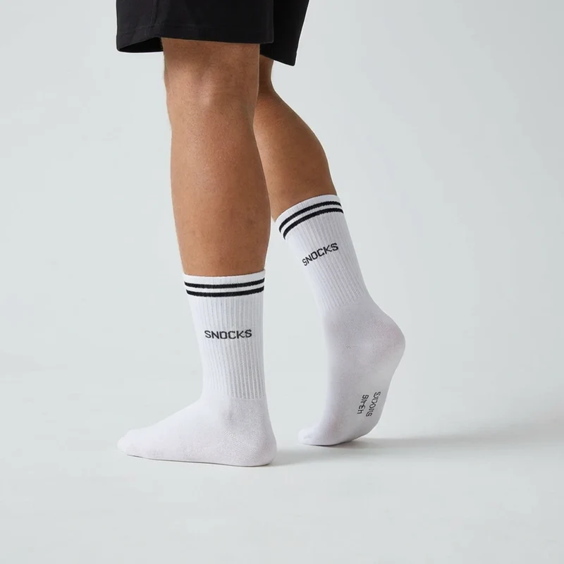 Hohe Sportsocken mit Streifen | Grau