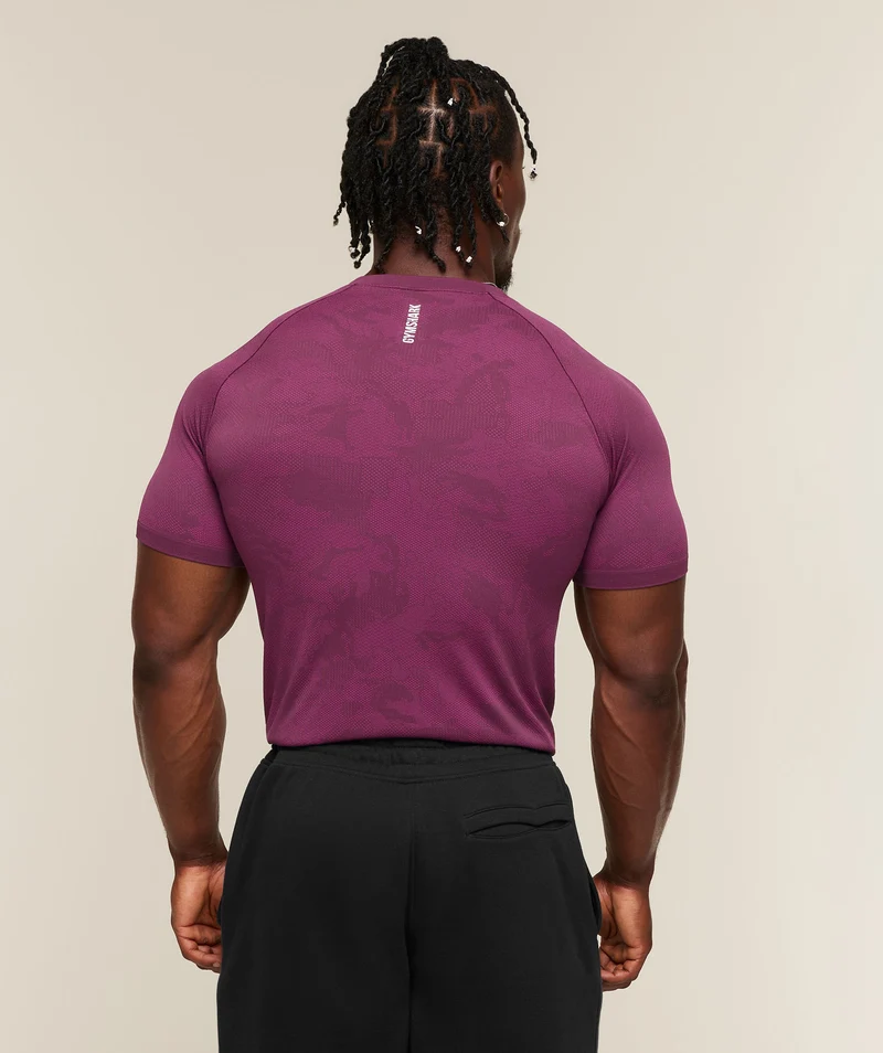 Gymshark Geo Seamless T-Shirt - Strength Pink/Performance Pink