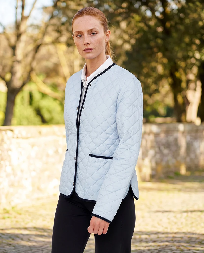 Leichte Damen Steppjacke "Joules" mit Rundhals in light blue