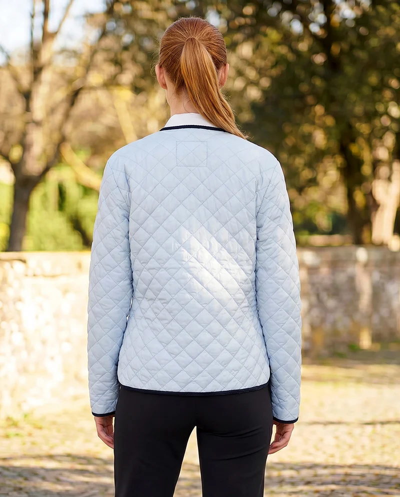 Leichte Damen Steppjacke "Joules" mit Rundhals in light blue