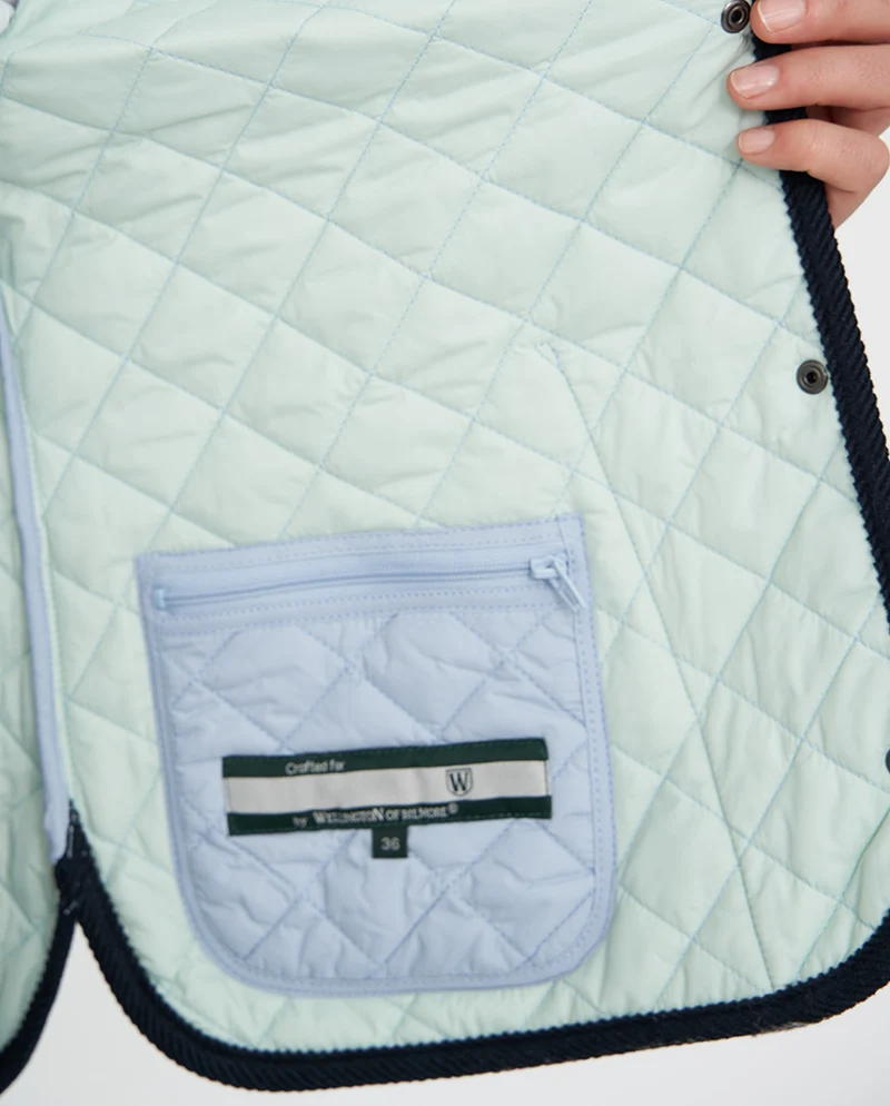 Leichte Damen Steppjacke "Joules" mit Rundhals in light blue