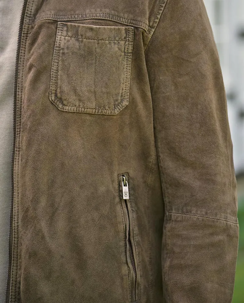 Herren Lederjacke "Jason" aus Ziegenvelours in braun