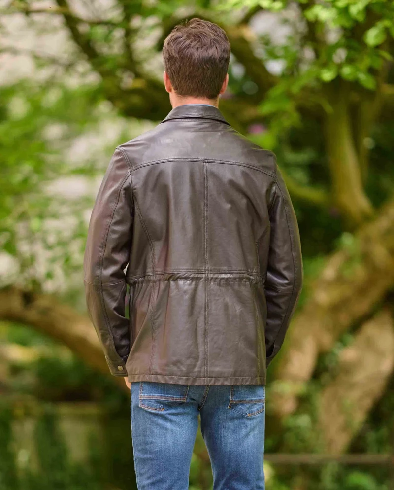Herren Lederjacke "Seattle" aus Lammnappaleder in dark brown