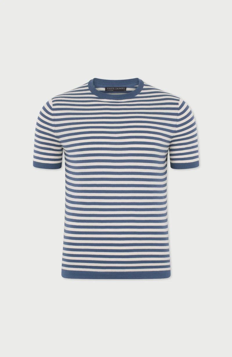 Bretonisches Strick-T-Shirt für Herren aus 100 % ultrafeiner Baumwolle