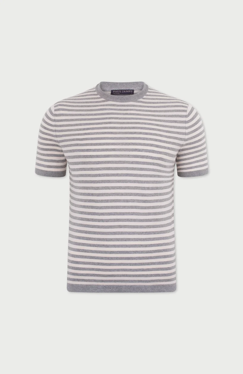 Bretonisches Strick-T-Shirt für Herren aus 100 % ultrafeiner Baumwolle