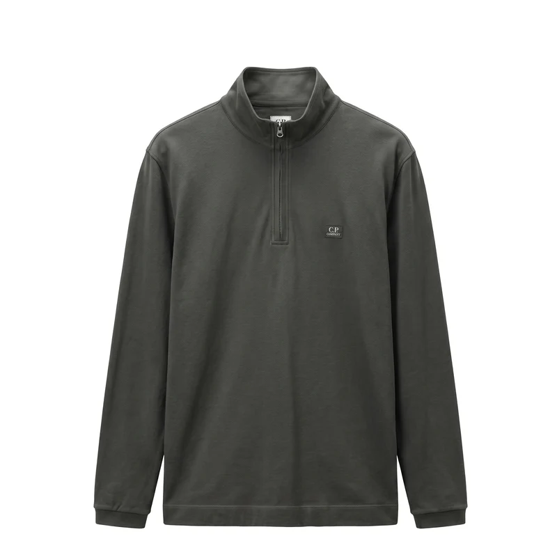 C.P. Company Stretch Piquet Long Sleeve Half Zip Polo