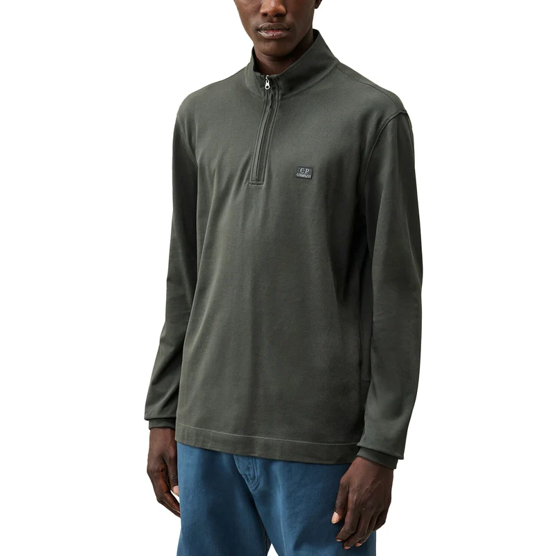C.P. Company Stretch Piquet Long Sleeve Half Zip Polo